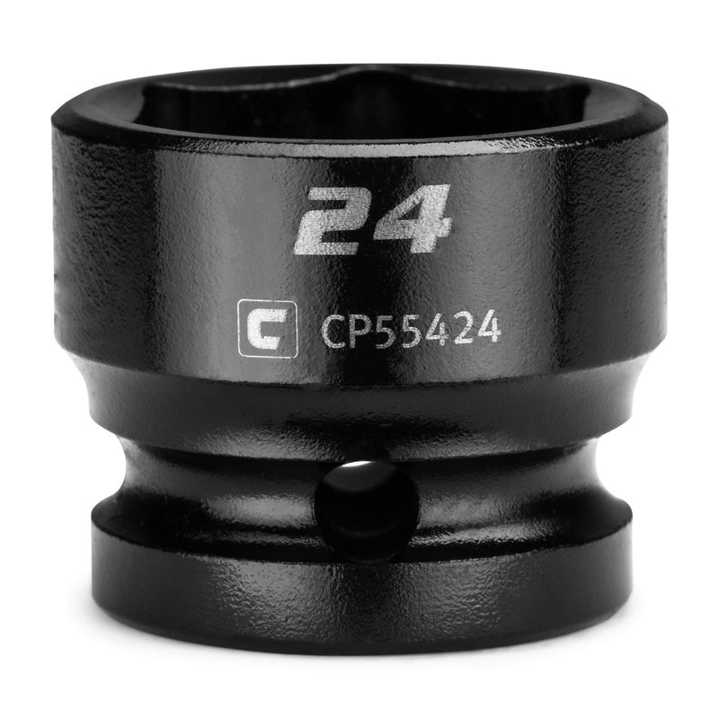 Capri Tools 24 mm Stubby Impact Socket, 1/2 in. Drive, 6-Point, Metric (CP55424) - Image 1